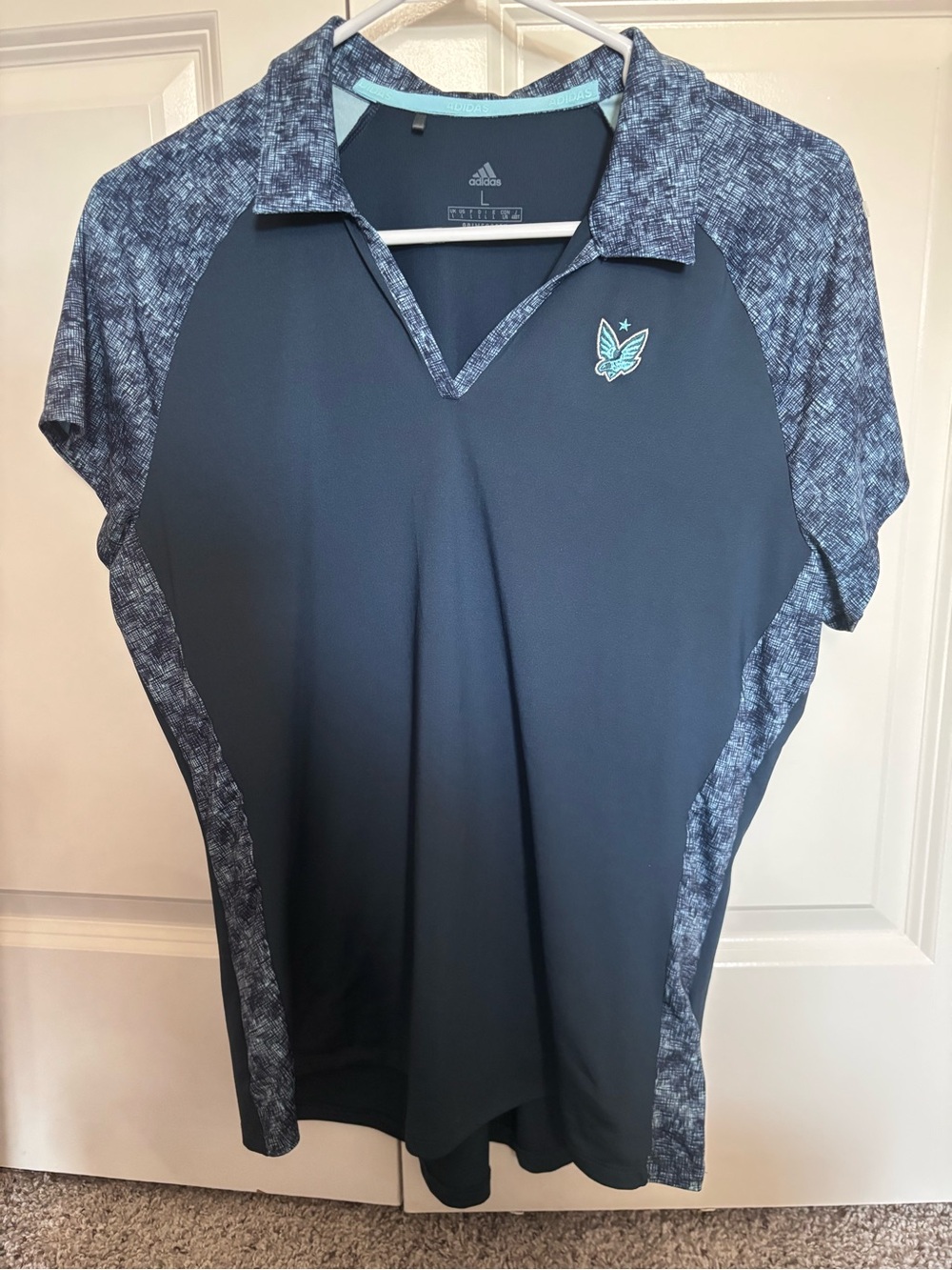 Adidas Women’s  Navy Blue Short-Sleeve Polo Shirt